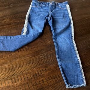 Wonder Nation Blue Skinny Jeans with Lace Trim